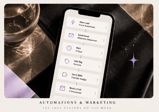 Wink marketing automation workflows preview on a phone