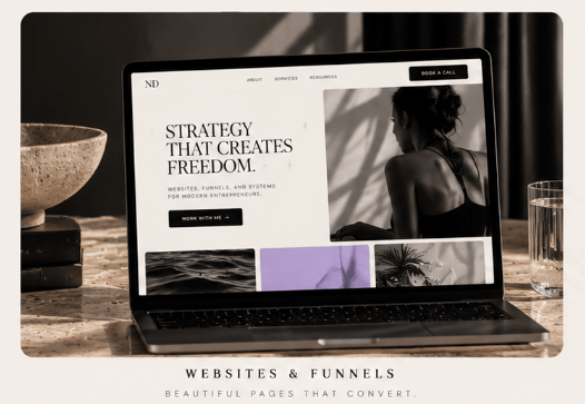 Wink website design preview on a laptop