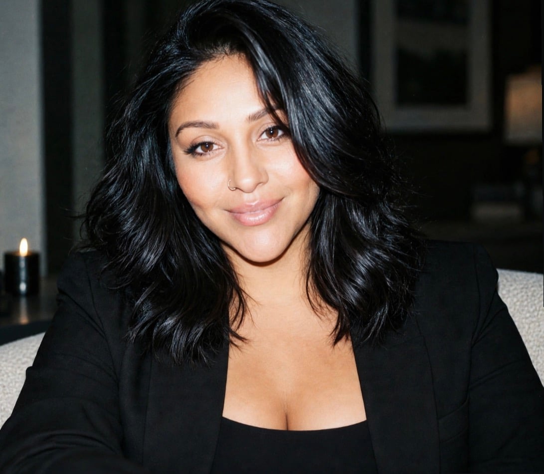 Nastassia Domenique in a black blazer